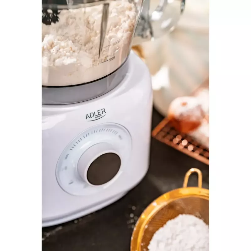 Adler AD 4224 Küchenmaschine, 1000 W, 2-l-Schüssel, 7 Geschwindigkeiten, weiß