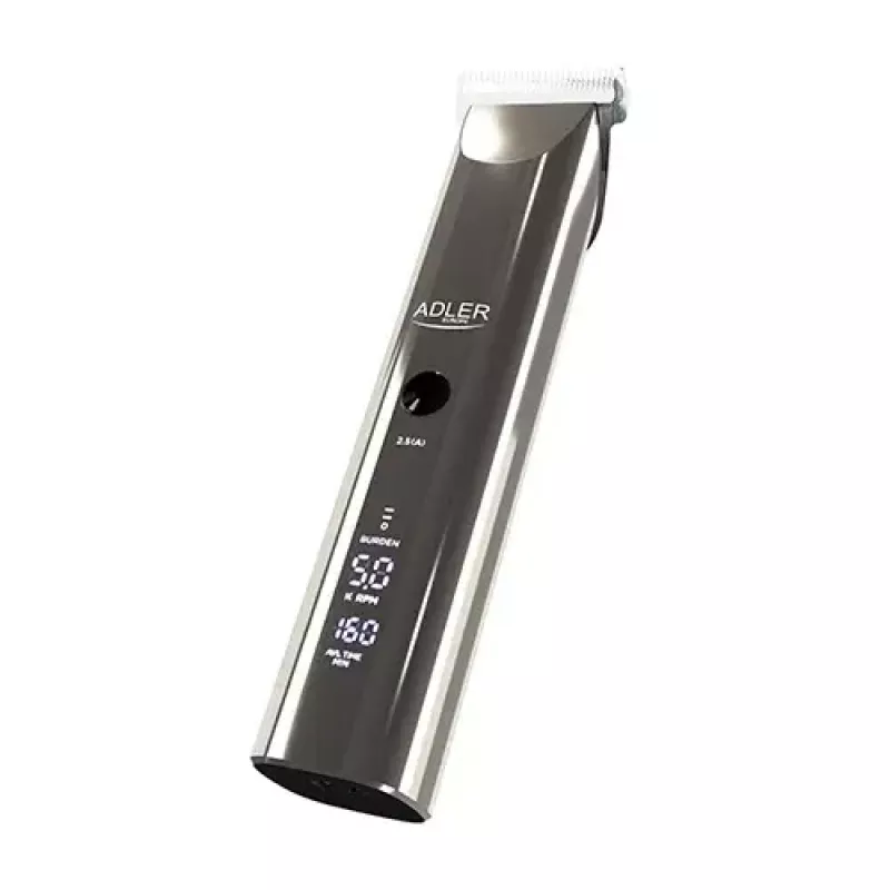 Adler AD 2834 Haarschneidemaschine, 3 mm bis 1,2 cm, 4 Aufsätze, LCD, silber