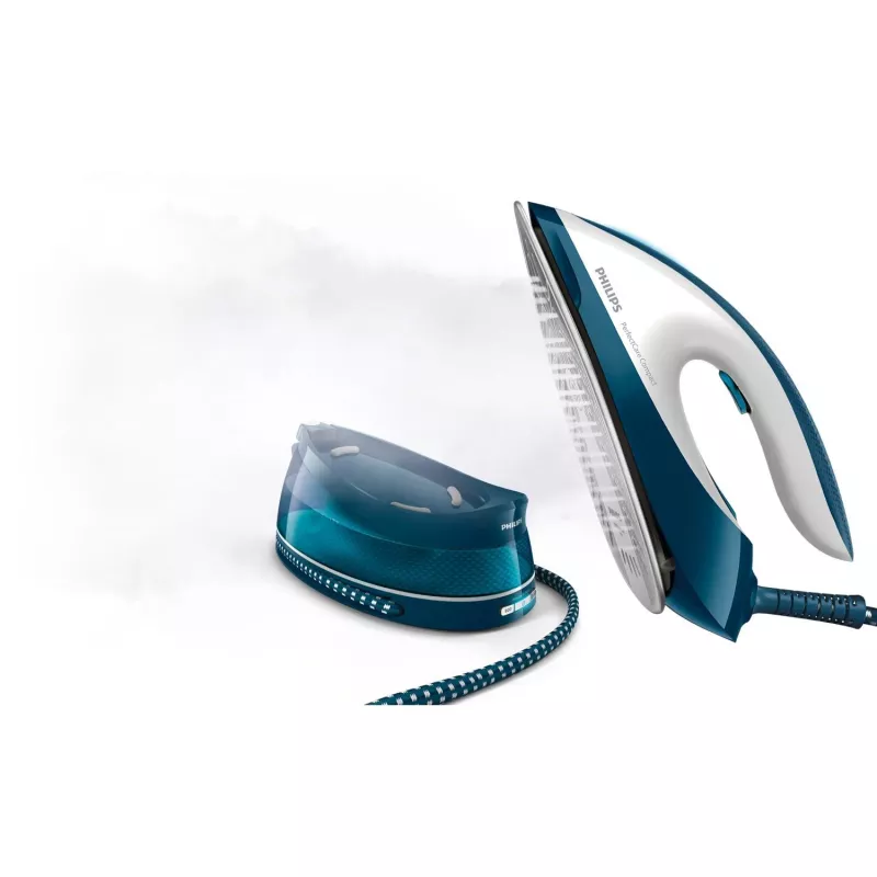 Philips GC7844/20 Dampfbügelstation 2400 W 1,5 L SteamGlide-Bügelsohle Aqua, Weiß