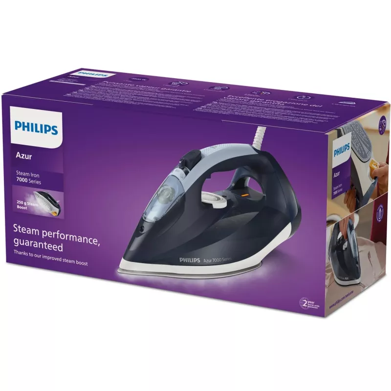 Dampf- & Trockenbügeleisen Philips DST7030/20 — 2800 W, 0,3 l Tank, 50 g/min Dauerdampf, 250 g/min Dampfstoß, SteamGlide Plus Bügelsohle