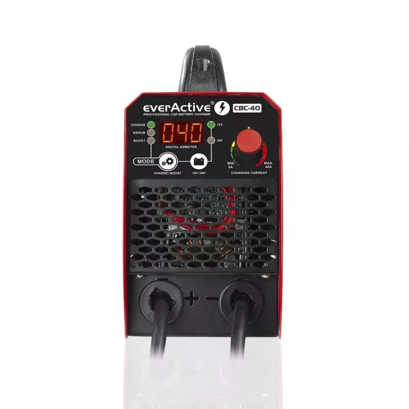 Autoladegerät everActive CBC40 12V/24V, Fahrzeugbatterieladegerät kompatibel mit 12V- und 24V-Systemen
