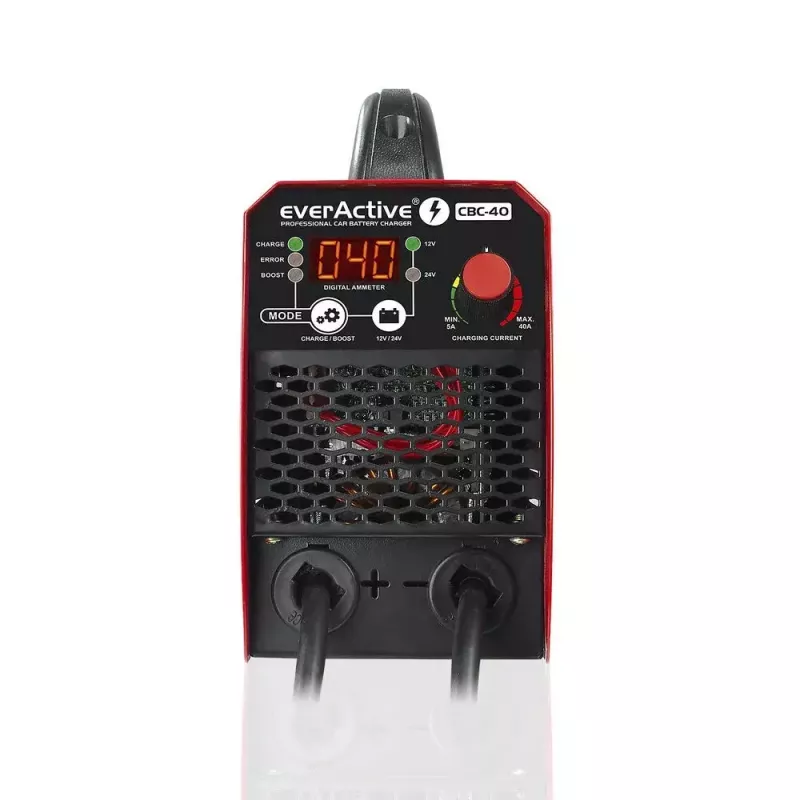 Autoladegerät everActive CBC40 12V/24V, Fahrzeugbatterieladegerät kompatibel mit 12V- und 24V-Systemen