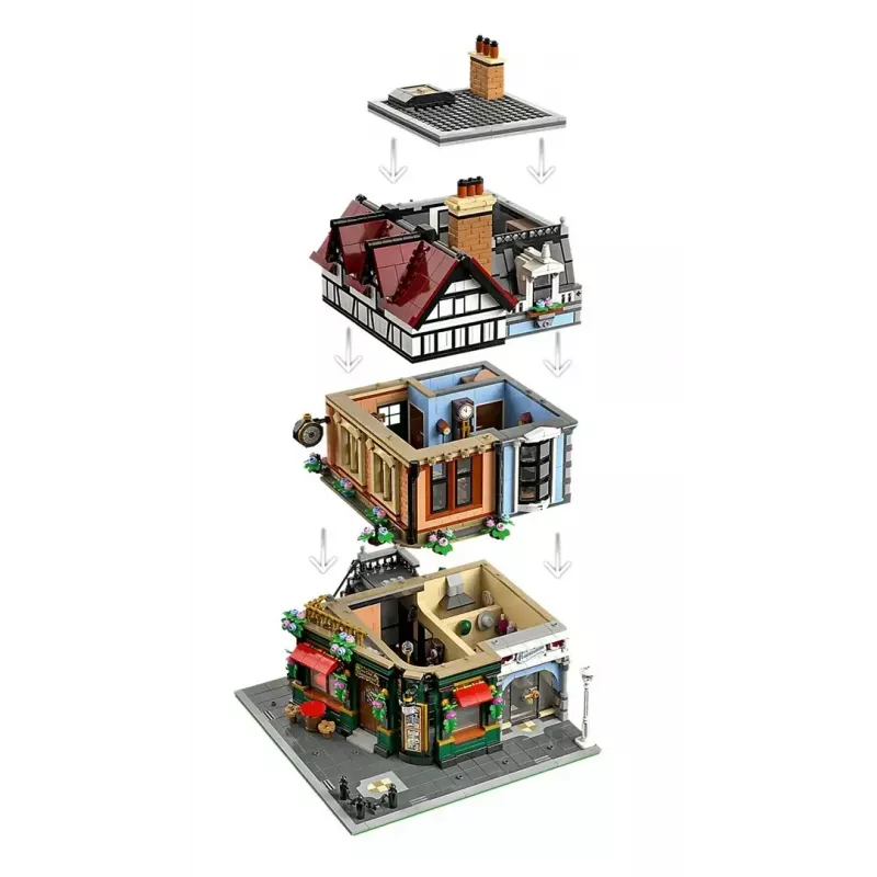 LEGO Icons Bauset 10350 Tudor Corner House — 3.266 Teile, 8 Minifiguren, Alter 18+, 260×250×310 mm