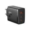 Schnellladegerät Baseus Cube Pro 65W – 3 Anschlüsse (2× USB-C, 1× USB-A), 110–240 V, AC Innenbereich, universelle Kompatibilität, schwarz, 0,154 kg