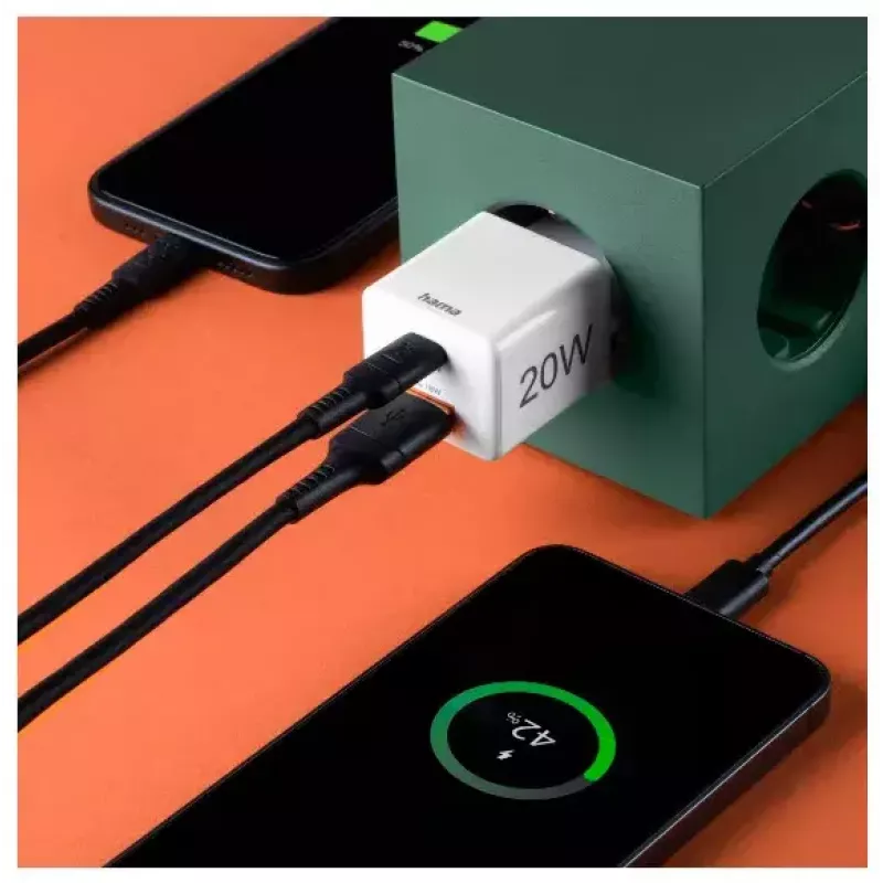 Hama 00201991 Ladegerät für Mobilgeräte Headset, Powerbank, Smartphone, Tablet Weiß AC Schnellladung Indoor