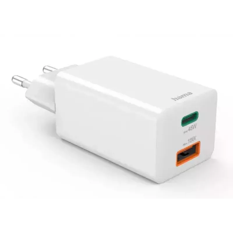 Hama 00201993 mobiles Ladegerät Mobiltelefon, Laptop, Smartphone, Tablet Weiß AC-Schnellladung Innenbereich