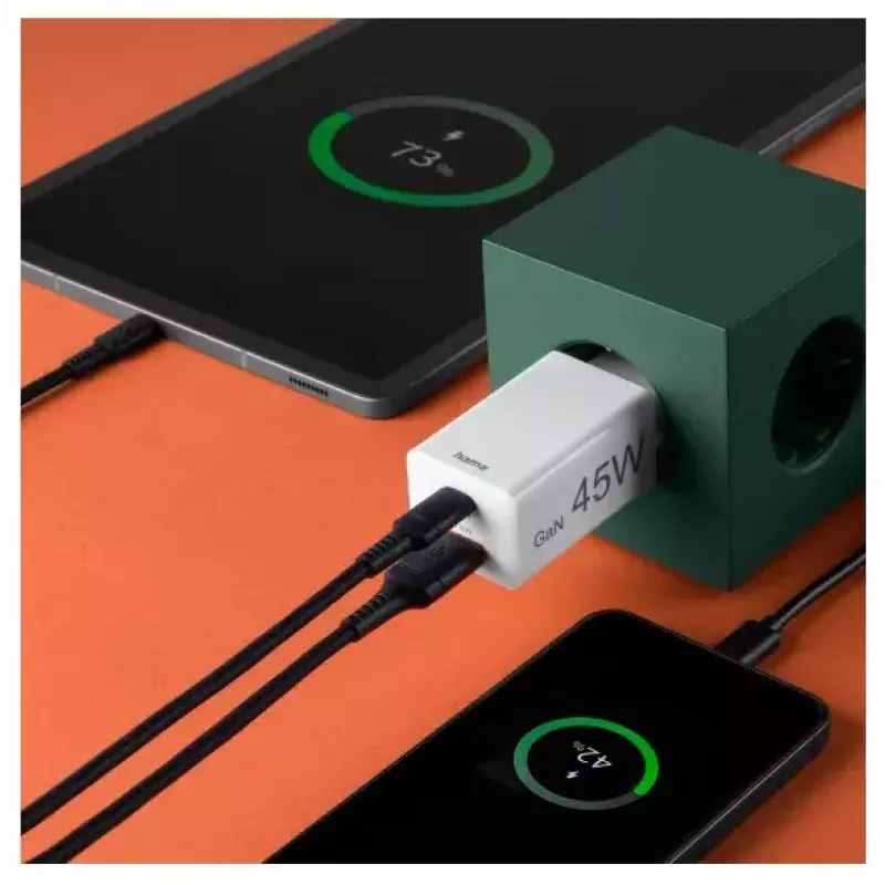 Hama 00201993 mobiles Ladegerät Mobiltelefon, Laptop, Smartphone, Tablet Weiß AC-Schnellladung Innenbereich