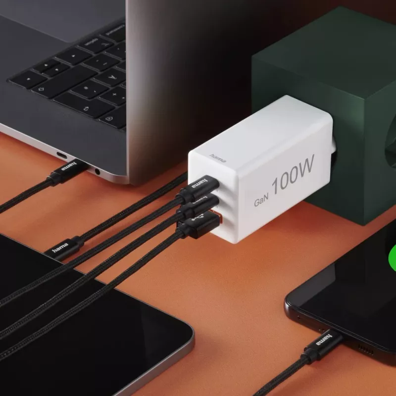 Hama 00201997 mobiles Ladegerät Laptop, Smartphone, Tablet Weiß AC Schnellladung Innenbereich