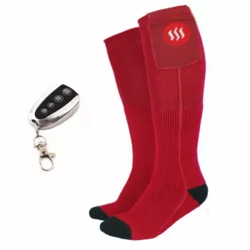Sportsocken Glovii GQ3L L, unisex beheizte Baumwollsocken mit integriertem Heizelement, Temperaturregelung, rot