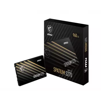 2,5 Zoll SATA III SSD MSI SPATIUM S270 960 GB – 500 MB/s Lesen, 450 MB/s Schreiben, 3D-NAND