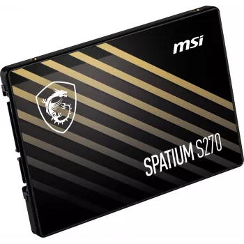 2,5 Zoll SATA III SSD MSI SPATIUM S270 480 GB — 3D NAND, 450 MB/s Schreiben, 2 Mio. Stunden MTBF