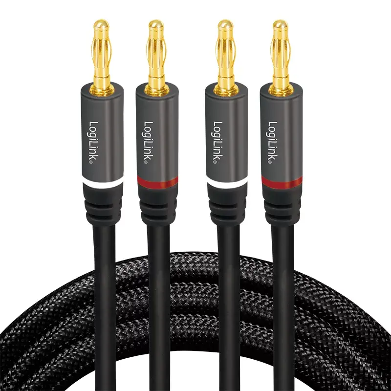 Audiokabel LogiLink CA1211 5m 2x Banana Schwarz