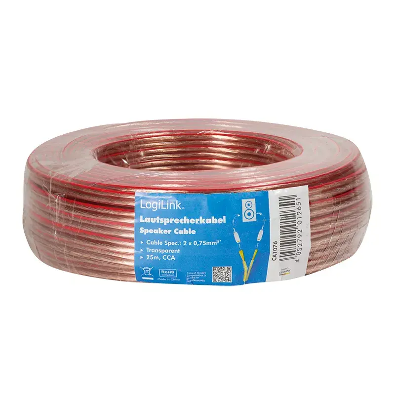 Audiokabel LogiLink CA1076 25 m Transparent