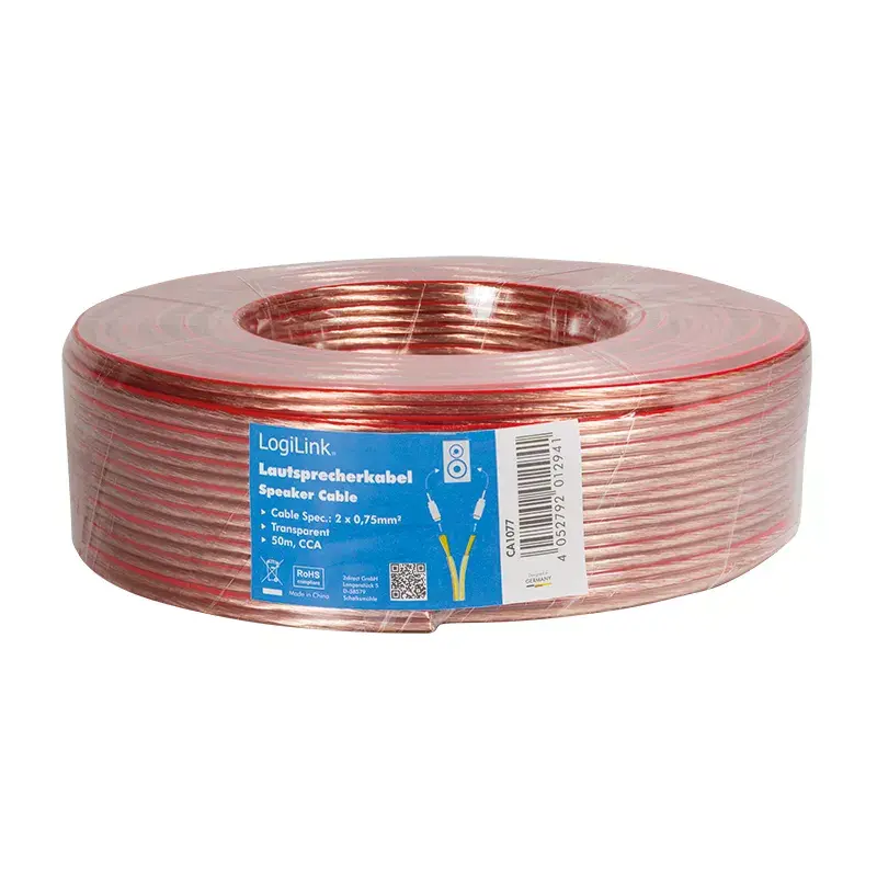 Audiokabel LogiLink CA1077 50 m Transparent