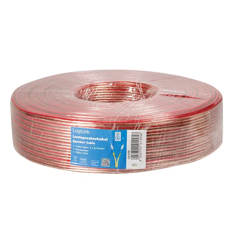 Audiokabel LogiLink CA1078 100m Transparent