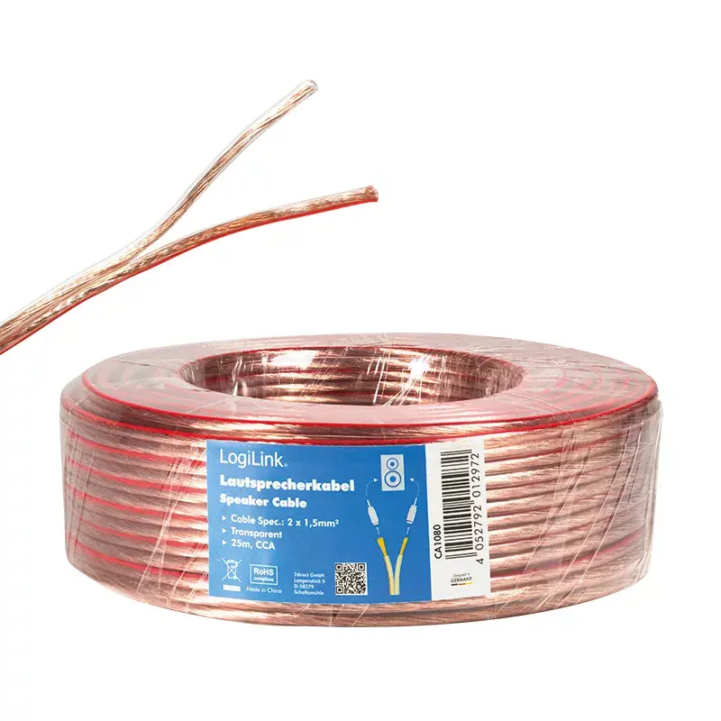 Audiokabel LogiLink CA1080 25m Transparent