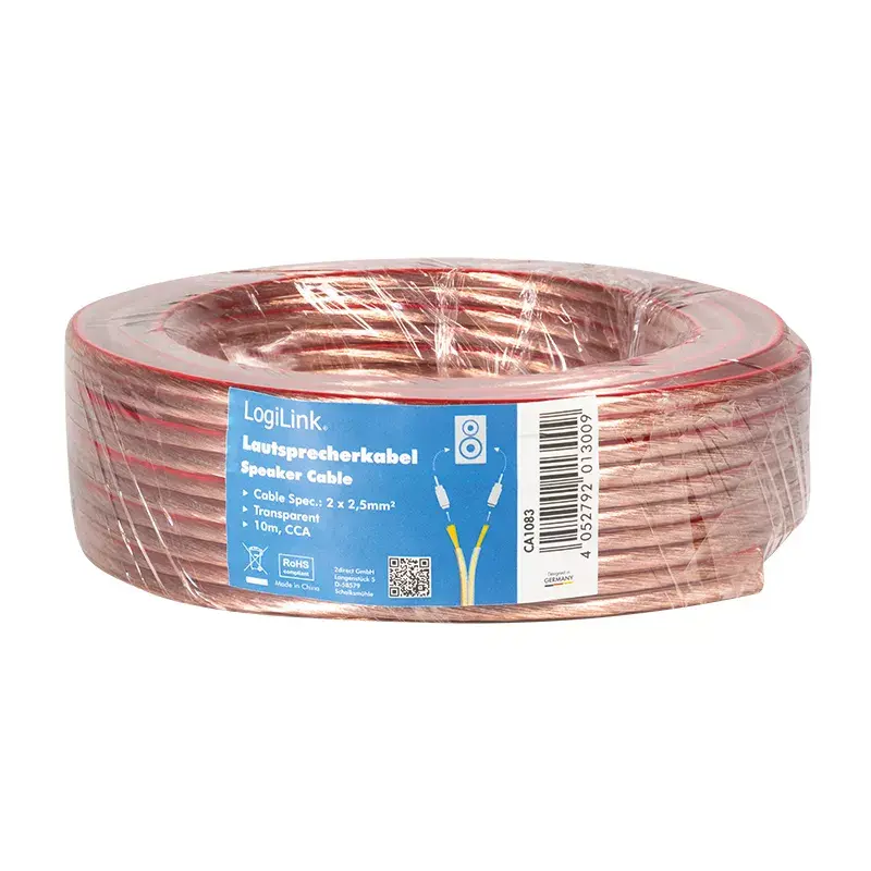 Audiokabel LogiLink CA1083 10 m Transparent