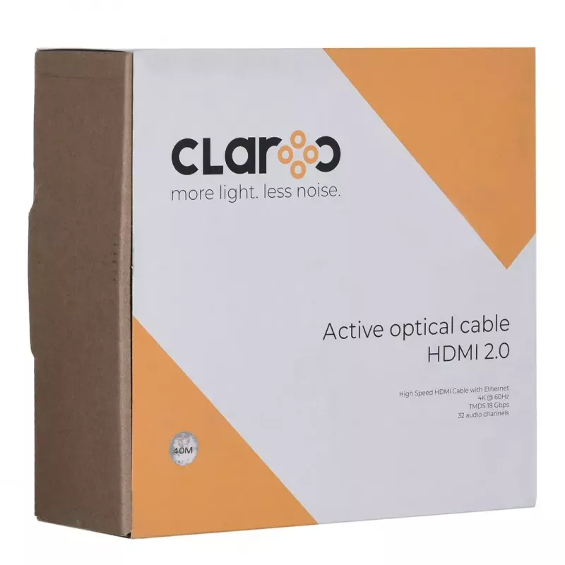 claroc FEN-HDMI-20-40M, Glasfaser-HDMI-Kabel, Active Optical Kabel (AOC) HDMI 2.0, 4K, 40 m