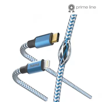 Hama Reflective Kabel 1,5 m Blau Lightning auf USB-C 3 A
