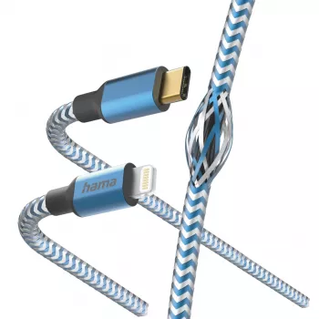 Hama Reflective Kabel 1,5 m Blau Lightning auf USB-C 3 A