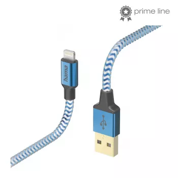 Kabel Hama Reflective 1,5 m Blau Lightning auf USB A 2,4 A