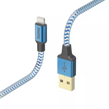 Kabel Hama Reflective 1,5 m Blau Lightning auf USB A 2,4 A