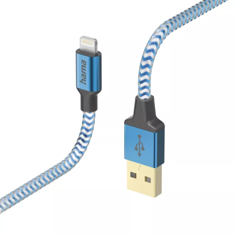 Kabel Hama Reflective 1,5 m Blau Lightning auf USB A 2,4 A