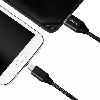 USB-Kabel LogiLink CU0143 USB 2.0 0,3 m USB A Micro-USB B Schwarz