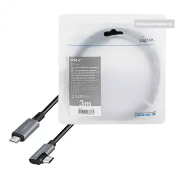 USB-Kabel LogiLink CU0183 2m USB-C Schwarz Silber USB 2.0