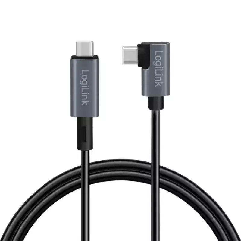 USB-Kabel LogiLink CU0183 2m USB-C Schwarz Silber USB 2.0