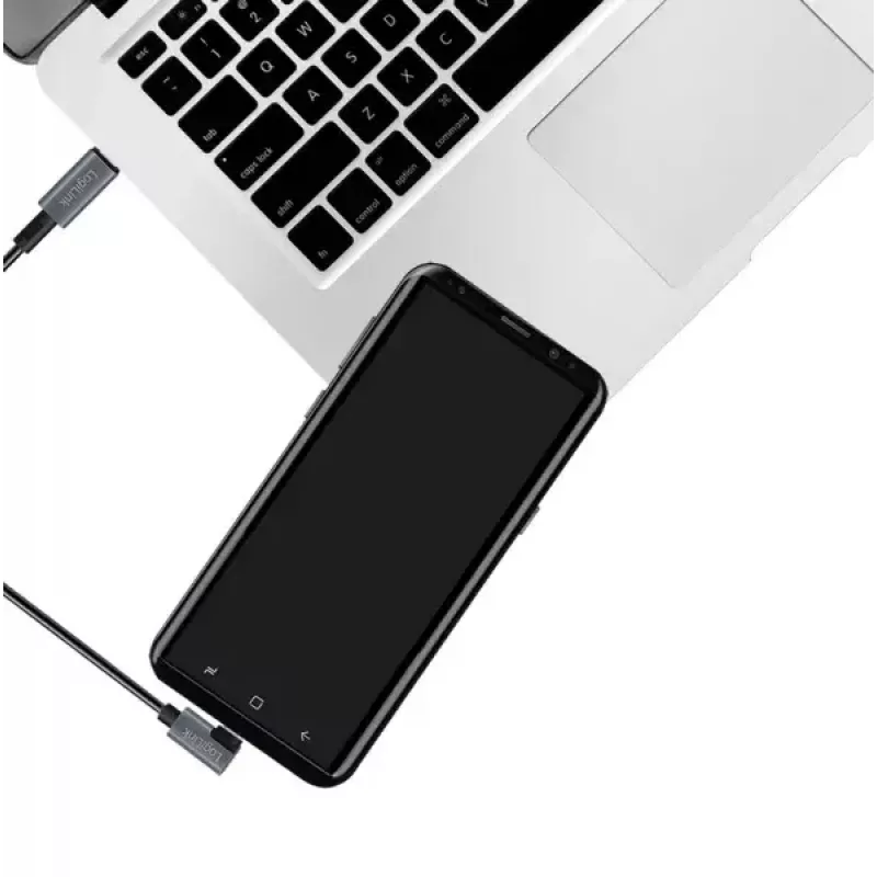 USB-Kabel LogiLink CU0183 2m USB-C Schwarz Silber USB 2.0