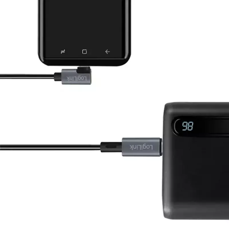 USB-Kabel LogiLink CU0183 2m USB-C Schwarz Silber USB 2.0