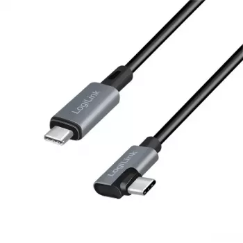 USB-Kabel LogiLink CU0183 2m USB-C Schwarz Silber USB 2.0