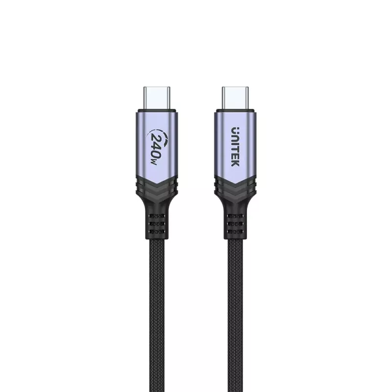 USB-C zu USB-C Kabel Unitek C14110GY-2M USB 3.2 Gen 1, 2 m, 5 A, 240 W, schwarz