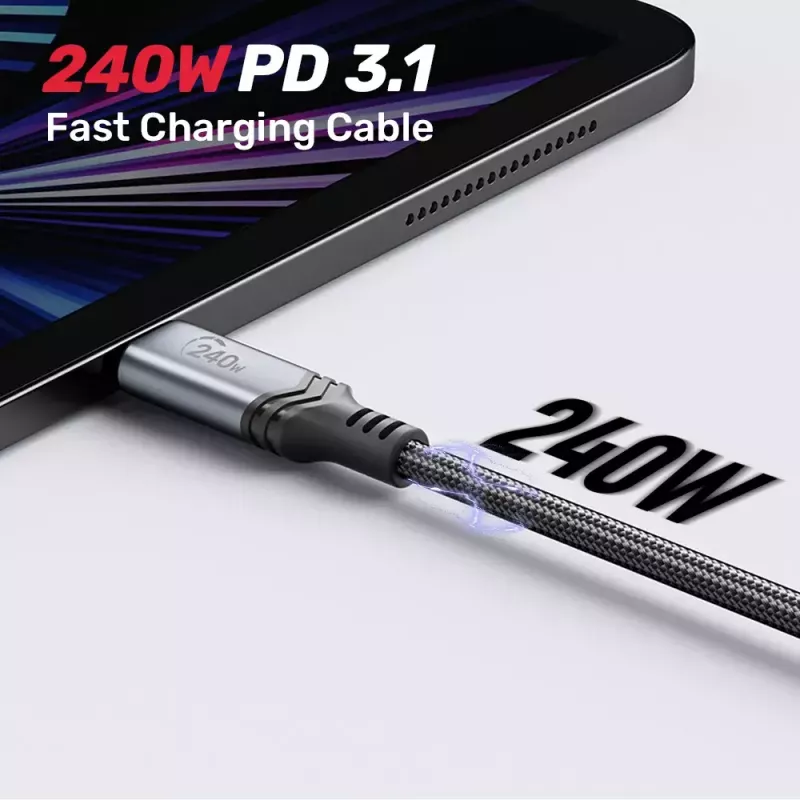 USB-C zu USB-C Kabel Unitek C14110GY-2M USB 3.2 Gen 1, 2 m, 5 A, 240 W, schwarz