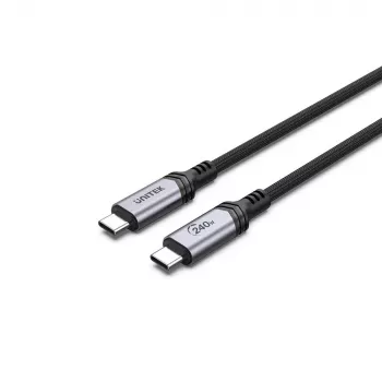 USB-C zu USB-C Kabel Unitek C14110GY-2M USB 3.2 Gen 1, 2 m, 5 A, 240 W, schwarz