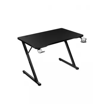Gerader Gaming-Tisch Huzaro Hero 1.8 Schwarz – MDF-Platte 1000×600×700 mm, Stahlrahmen, Becherhalter