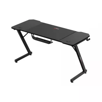Ergonomischer Gaming-Schreibtisch huzaro Hero 3.3 Schwarz — gerader rechteckiger Tischplatte 1400x600 mm, 740 mm Höhe, 15 mm Tischplatte