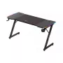 Gaming desk huzaro Hero 3.3 RGB — schwarze gerade Tischplatte 1400x600 mm, LED-Beleuchtung, Becherhalter, Kopfhörerhaken