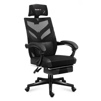 Gaming-Stuhl Huzaro Combat 5.0 Mesh-Sitz Schwarz — Mesh-Sitz, atmungsaktive Rückenlehne, Neigung 90–140°, max. Belastung 140 kg, Armlehnen, Fußstütze