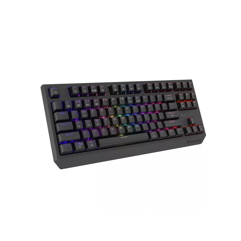 Mechanische Tenkeyless Gaming-Tastatur GENESIS Thor 230 TKL — USB, RF Wireless, Bluetooth, 87-Tasten QWERTY, Grau