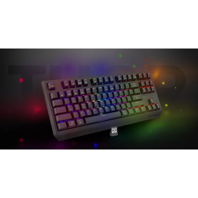 Mechanische Tenkeyless Gaming-Tastatur GENESIS Thor 230 TKL — USB, RF Wireless, Bluetooth, 87-Tasten QWERTY, Grau