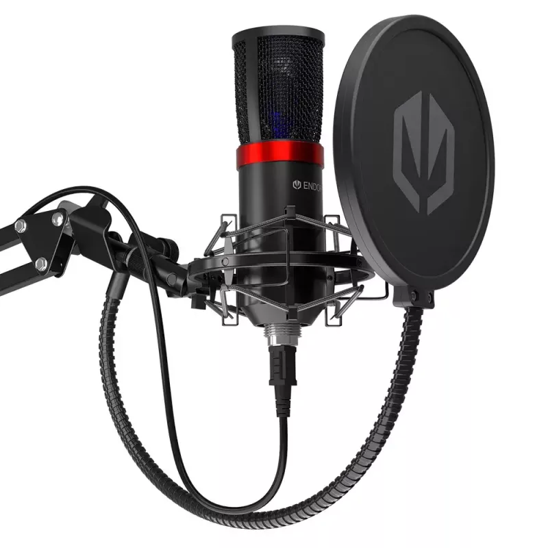 PC-Mikrofon ENDORFY Solum Streaming, USB-C kabelgebunden mit Nierencharakteristik, 48 kHz/16-Bit, 18–21000 Hz, Tischmontage, inklusive Spinne und Popschutz