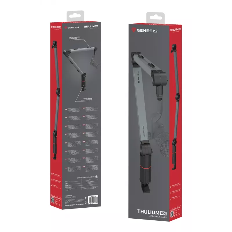 Galgen-Mikrofonständer GENESIS NGM-2157 Tischhalterung Grau 1,1 kg