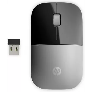 HP Z3700 Silberne kabellose Maus, beidhändig, optisch, RF Wireless, 1200 DPI, Silber