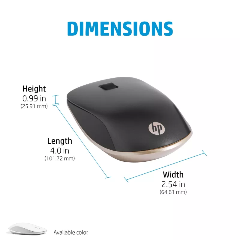 HP 410 schlank Silver Bluetooth-Maus, beidhändig, Bluetooth, 2000 dpi, Silber