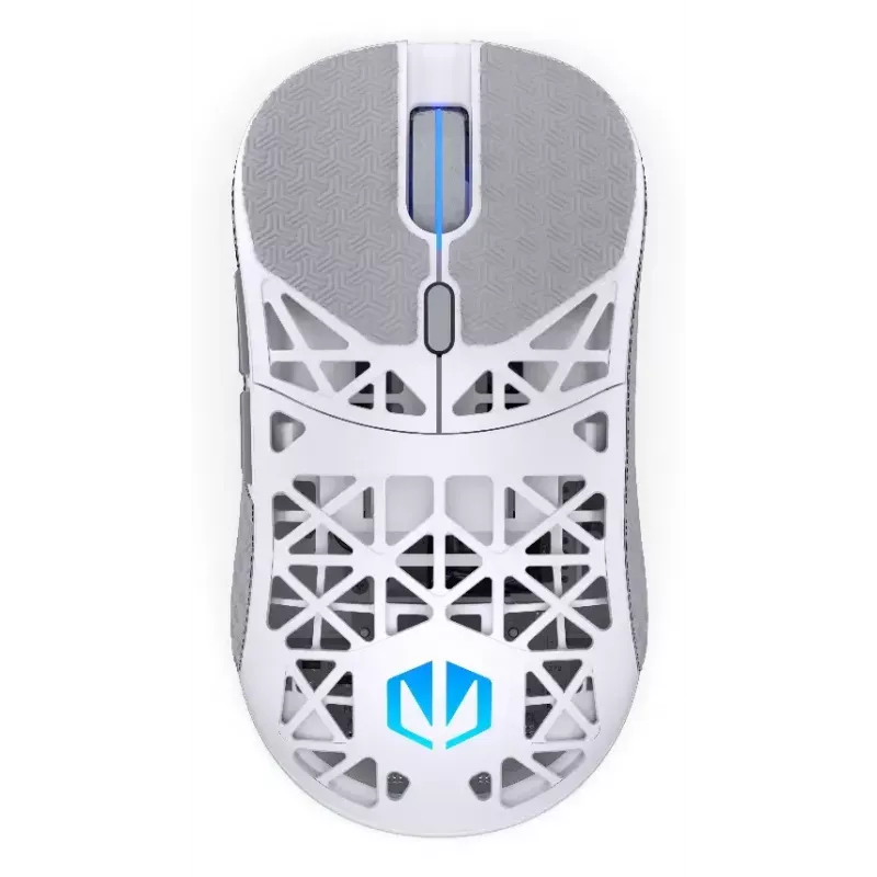 Kabellose Gaming-Maus ENDORFY LIV Onyx White — Bluetooth/2,4 GHz, 12000 DPI, beidhändig, aRGB-Beleuchtung, 6 Tasten, USB-A/USB-C-Kabel
