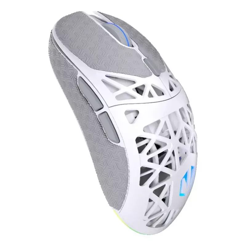 Kabellose Gaming-Maus ENDORFY LIV Onyx White — Bluetooth/2,4 GHz, 12000 DPI, beidhändig, aRGB-Beleuchtung, 6 Tasten, USB-A/USB-C-Kabel