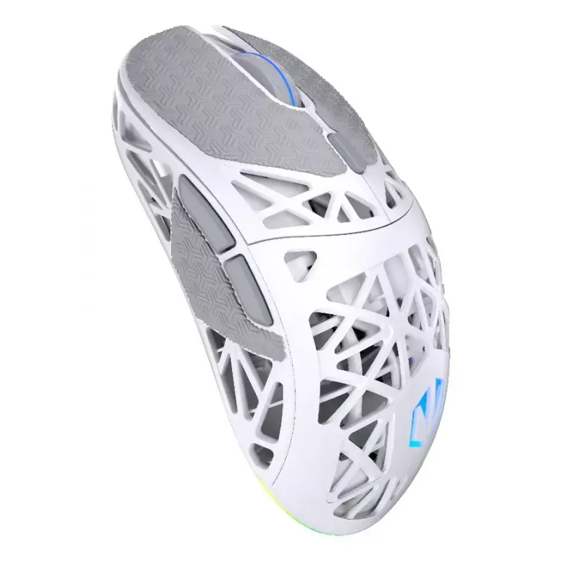 Kabellose Gaming-Maus ENDORFY LIV Onyx White — Bluetooth/2,4 GHz, 12000 DPI, beidhändig, aRGB-Beleuchtung, 6 Tasten, USB-A/USB-C-Kabel