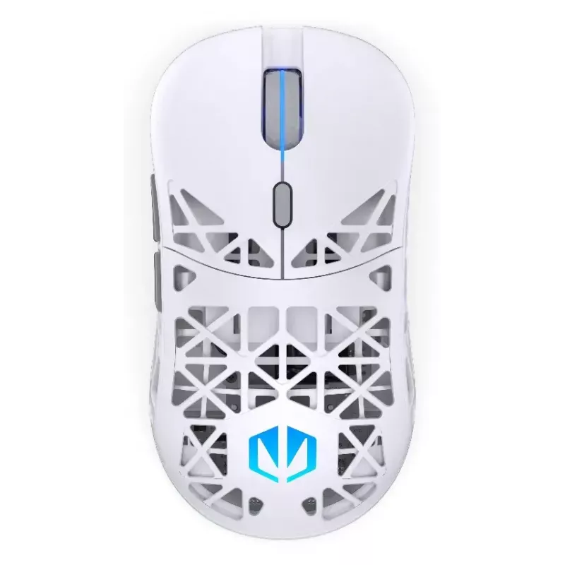 Kabellose Gaming-Maus ENDORFY LIV Onyx White — Bluetooth/2,4 GHz, 12000 DPI, beidhändig, aRGB-Beleuchtung, 6 Tasten, USB-A/USB-C-Kabel